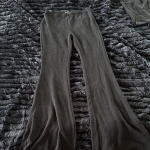 Call My Name Ribbed Pants Set- Black